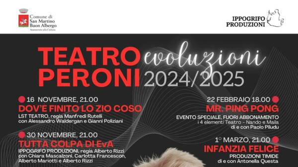 Seconda edizione della rassegna “Evoluzioni” al Teatro Peroni